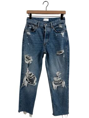 Boyish “The Tommy” Distressed Straight-Leg Jeans in Medium Blue